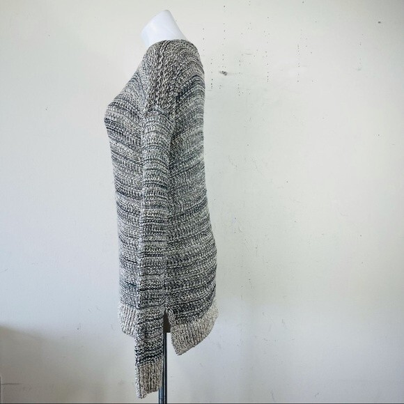 Vince Marled Open Knit Drop Shoulder Tunic Length Cotton Linen Silk Sweater XS - Picture 6 of 12